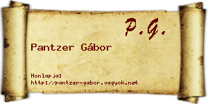 Pantzer Gábor névjegykártya
